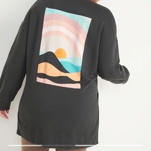 Old Navy Vintage Long-Sleeve French-Terry Tunic Sweatshirt